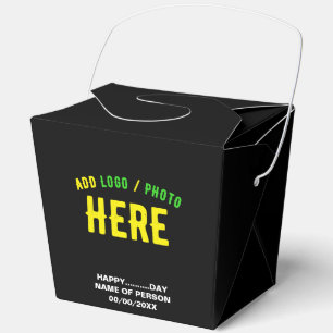 STYLISH MODERN CUSTOMIZABLE BLACK VERIFIED BRANDED FAVOR BOX