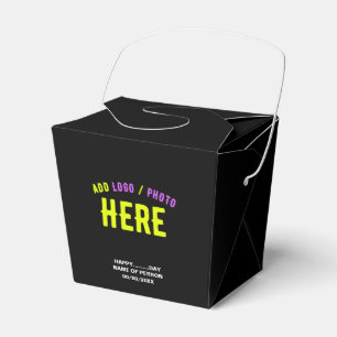 STYLISH MODERN CUSTOMIZABLE BLACK VERIFIED BRANDED FAVOR BOX