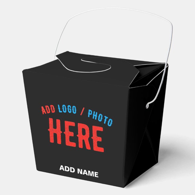 STYLISH MODERN CUSTOMIZABLE BLACK VERIFIED BRANDED FAVOR BOX (Front)