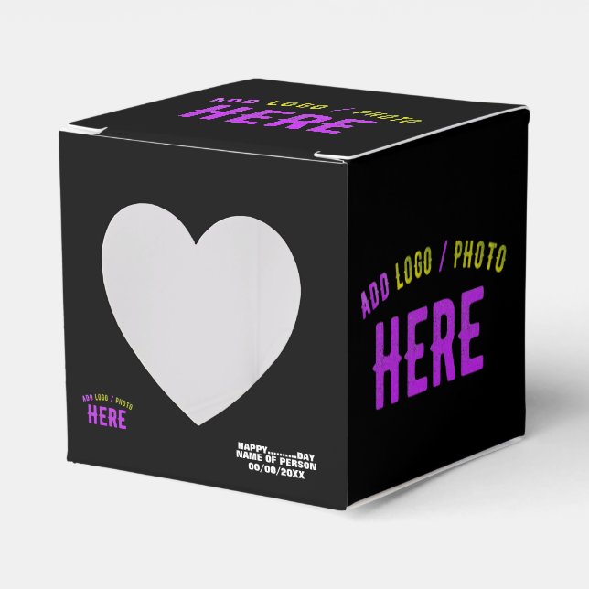STYLISH MODERN CUSTOMIZABLE BLACK VERIFIED BRANDED FAVOR BOX (Front Side)