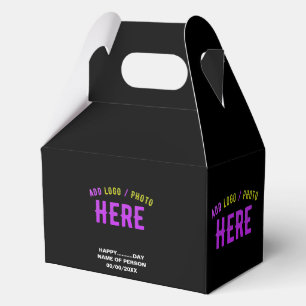 STYLISH MODERN CUSTOMIZABLE BLACK VERIFIED BRANDED FAVOR BOX