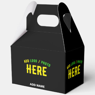 STYLISH MODERN CUSTOMIZABLE BLACK VERIFIED BRANDED FAVOR BOX