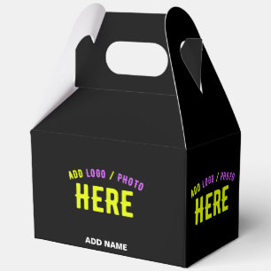 STYLISH MODERN CUSTOMIZABLE BLACK VERIFIED BRANDED FAVOR BOX