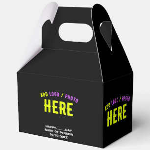 STYLISH MODERN CUSTOMIZABLE BLACK VERIFIED BRANDED FAVOR BOX