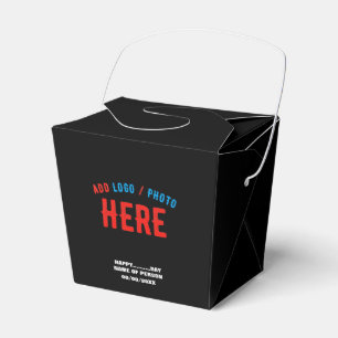 STYLISH MODERN CUSTOMIZABLE BLACK VERIFIED BRANDED FAVOR BOX