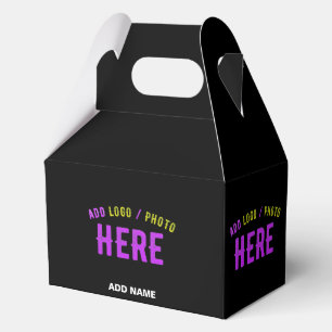 STYLISH MODERN CUSTOMIZABLE BLACK VERIFIED BRANDED FAVOR BOX