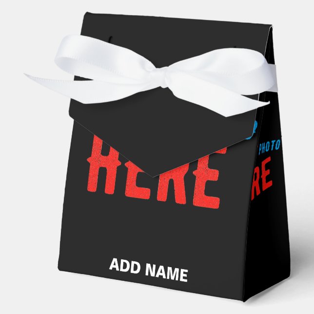 STYLISH MODERN CUSTOMIZABLE BLACK VERIFIED BRANDED FAVOR BOX (Front)