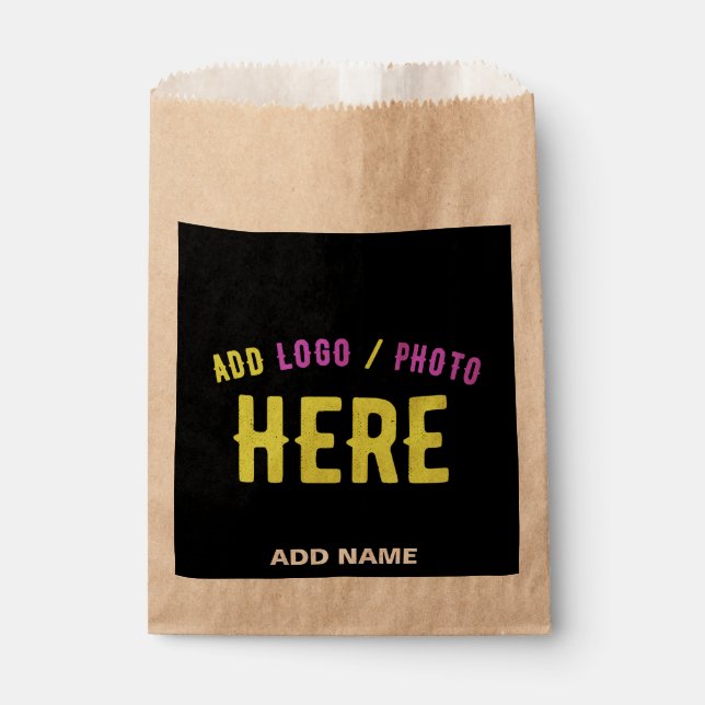 STYLISH MODERN CUSTOMIZABLE BLACK VERIFIED BRANDED FAVOUR BAG (Front)