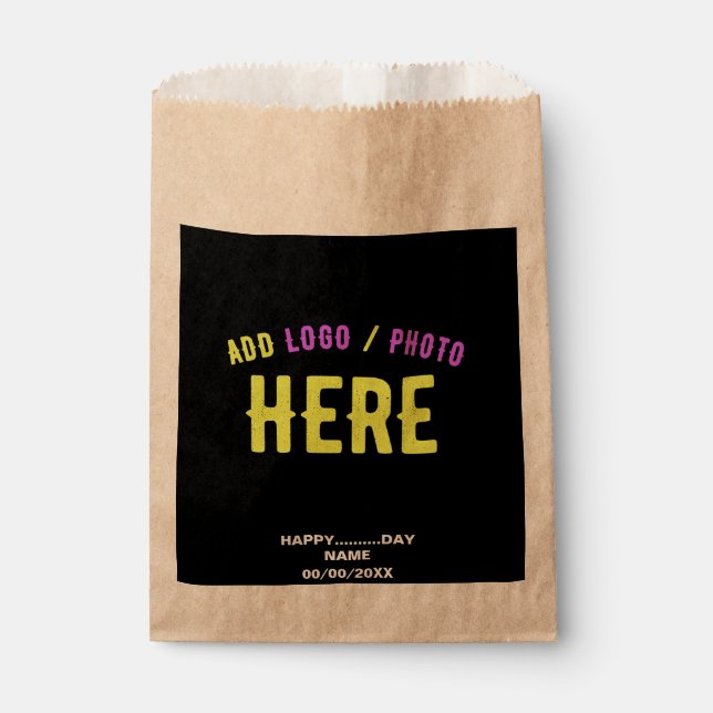 STYLISH MODERN CUSTOMIZABLE BLACK VERIFIED BRANDED FAVOUR BAG (Front)