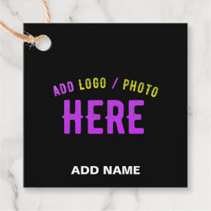 STYLISH MODERN CUSTOMIZABLE BLACK VERIFIED BRANDED FAVOUR TAGS