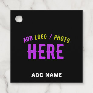STYLISH MODERN CUSTOMIZABLE BLACK VERIFIED BRANDED FAVOUR TAGS