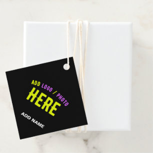 STYLISH MODERN CUSTOMIZABLE BLACK VERIFIED BRANDED FAVOUR TAGS