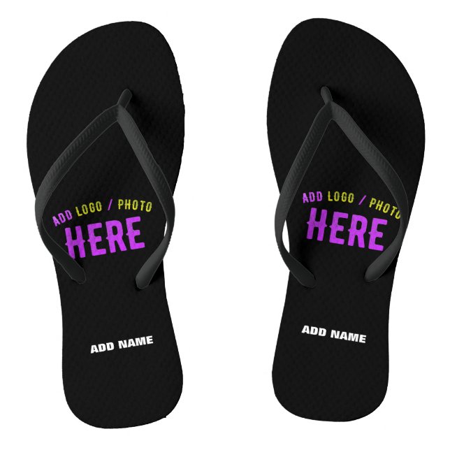STYLISH MODERN CUSTOMIZABLE BLACK VERIFIED BRANDED FLIP FLOPS (Footbed)