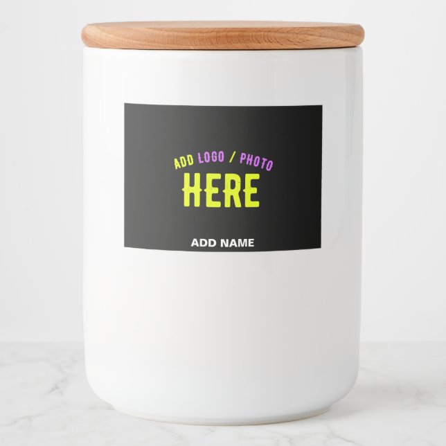 STYLISH MODERN CUSTOMIZABLE BLACK VERIFIED BRANDED FOOD LABEL (Front)