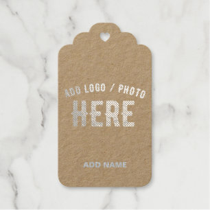 STYLISH MODERN CUSTOMIZABLE BLACK VERIFIED BRANDED GIFT TAGS