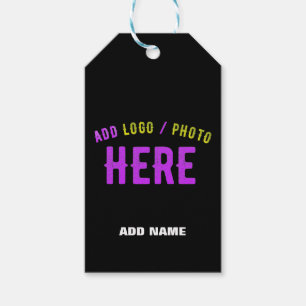 STYLISH MODERN CUSTOMIZABLE BLACK VERIFIED BRANDED GIFT TAGS