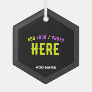 STYLISH MODERN CUSTOMIZABLE BLACK VERIFIED BRANDED GLASS ORNAMENT