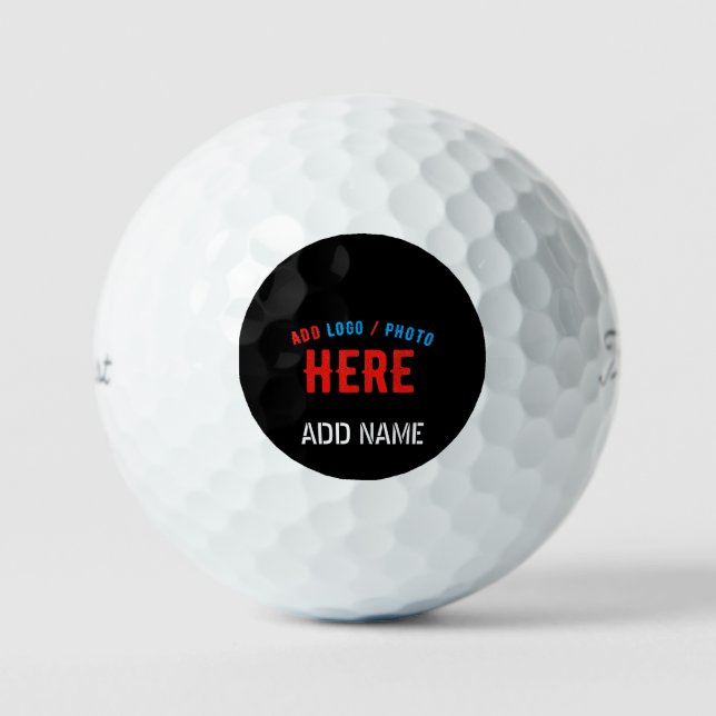 STYLISH MODERN CUSTOMIZABLE BLACK VERIFIED BRANDED GOLF BALLS (Front)
