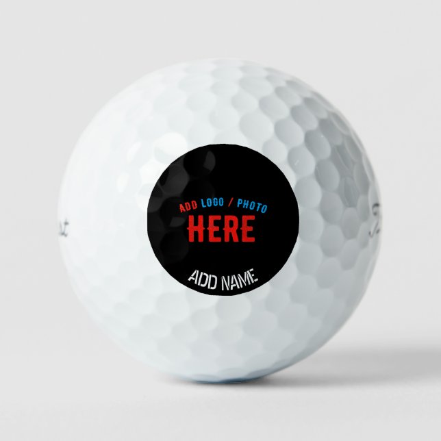 STYLISH MODERN CUSTOMIZABLE BLACK VERIFIED BRANDED GOLF BALLS (Front)