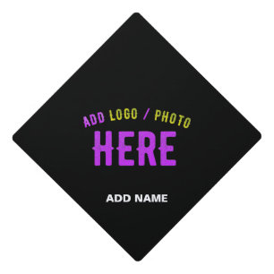 STYLISH MODERN CUSTOMIZABLE BLACK VERIFIED BRANDED GRADUATION CAP TOPPER