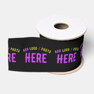 STYLISH MODERN CUSTOMIZABLE BLACK VERIFIED BRANDED GROSGRAIN RIBBON