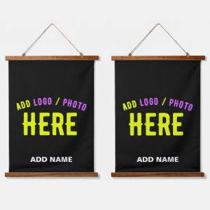 STYLISH MODERN CUSTOMIZABLE BLACK VERIFIED BRANDED HANGING TAPESTRY