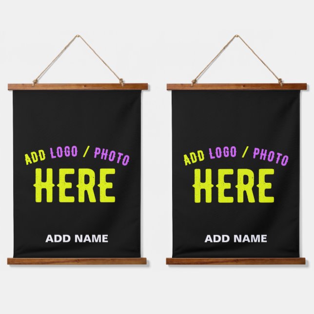 STYLISH MODERN CUSTOMIZABLE BLACK VERIFIED BRANDED HANGING TAPESTRY (Double)