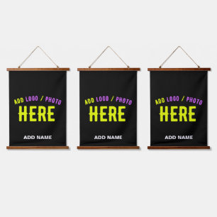 STYLISH MODERN CUSTOMIZABLE BLACK VERIFIED BRANDED HANGING TAPESTRY
