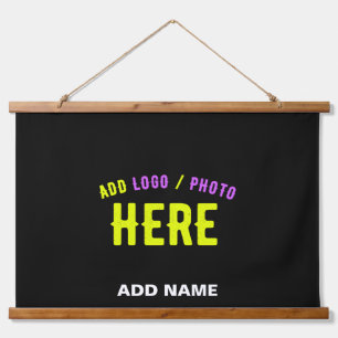STYLISH MODERN CUSTOMIZABLE BLACK VERIFIED BRANDED HANGING TAPESTRY