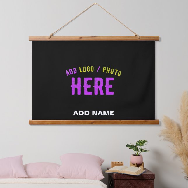 STYLISH MODERN CUSTOMIZABLE BLACK VERIFIED BRANDED HANGING TAPESTRY (Bedroom)
