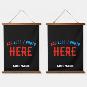 STYLISH MODERN CUSTOMIZABLE BLACK VERIFIED BRANDED HANGING TAPESTRY