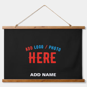 STYLISH MODERN CUSTOMIZABLE BLACK VERIFIED BRANDED HANGING TAPESTRY