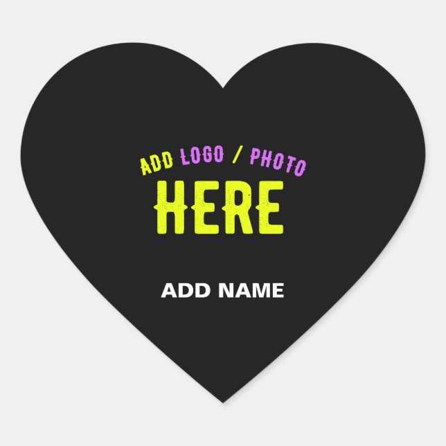 STYLISH MODERN CUSTOMIZABLE BLACK VERIFIED BRANDED HEART STICKER (Front)