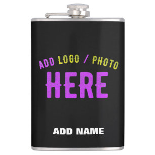 STYLISH MODERN CUSTOMIZABLE BLACK VERIFIED BRANDED HIP FLASK