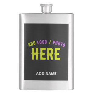 STYLISH MODERN CUSTOMIZABLE BLACK VERIFIED BRANDED HIP FLASK