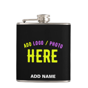 STYLISH MODERN CUSTOMIZABLE BLACK VERIFIED BRANDED HIP FLASK