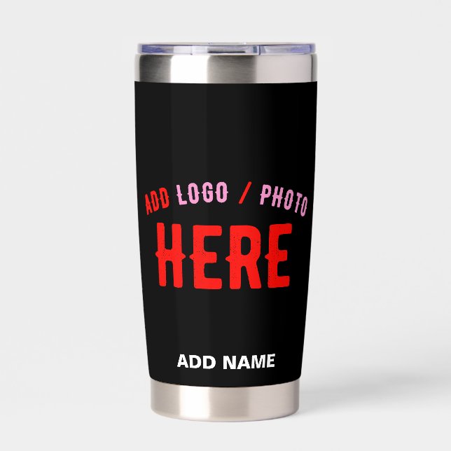 STYLISH MODERN CUSTOMIZABLE BLACK VERIFIED BRANDED INSULATED TUMBLER (Front)