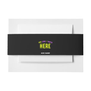 STYLISH MODERN CUSTOMIZABLE BLACK VERIFIED BRANDED INVITATION BELLY BAND