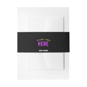 STYLISH MODERN CUSTOMIZABLE BLACK VERIFIED BRANDED INVITATION BELLY BAND