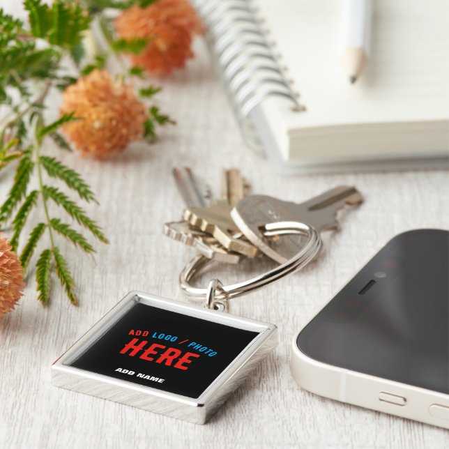 STYLISH MODERN CUSTOMIZABLE BLACK VERIFIED BRANDED KEYCHAIN (Side)