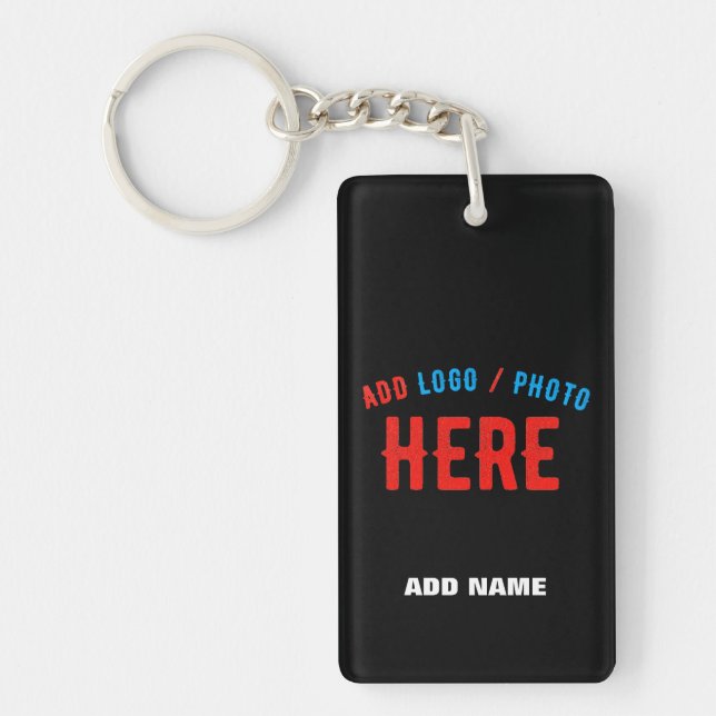 STYLISH MODERN CUSTOMIZABLE BLACK VERIFIED BRANDED KEYCHAIN (Front)