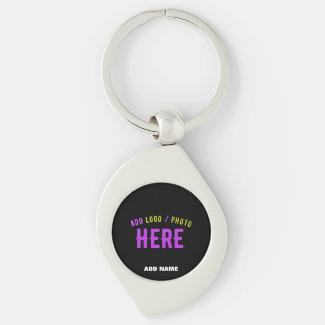 STYLISH MODERN CUSTOMIZABLE BLACK VERIFIED BRANDED KEYCHAIN (Front)