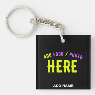 STYLISH MODERN CUSTOMIZABLE BLACK VERIFIED BRANDED KEYCHAIN
