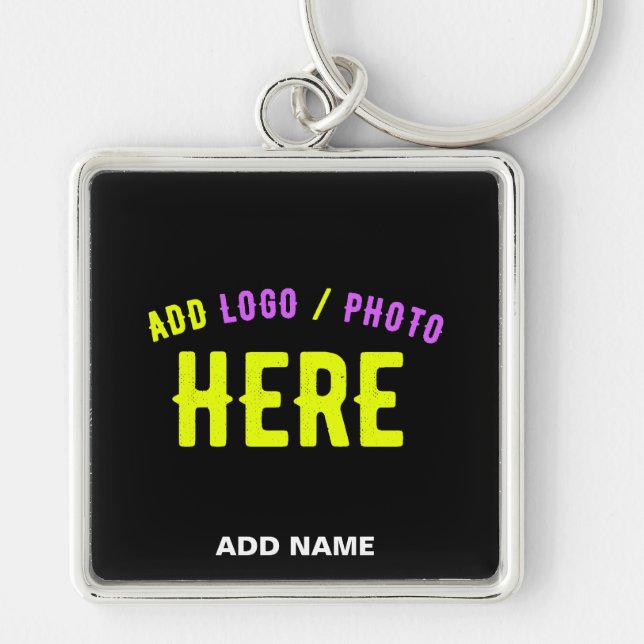 STYLISH MODERN CUSTOMIZABLE BLACK VERIFIED BRANDED KEYCHAIN (Front)