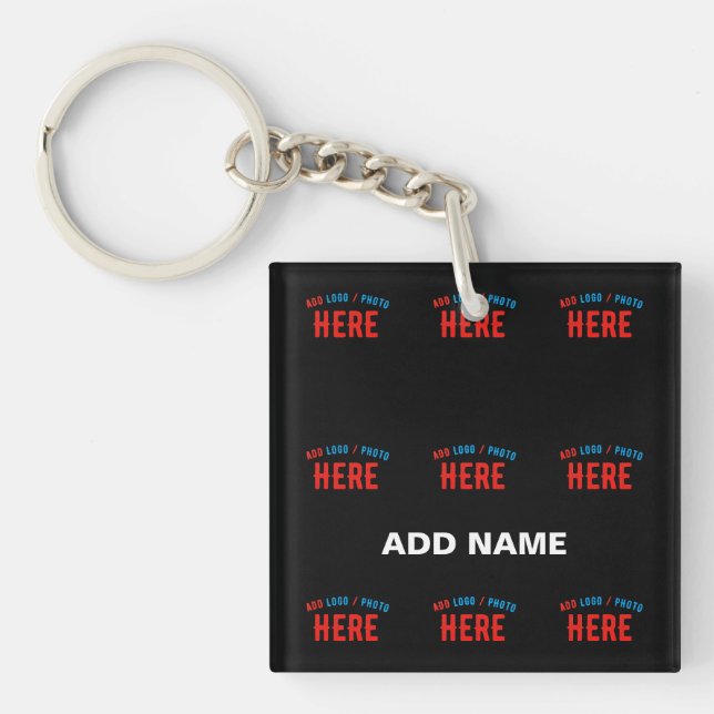STYLISH MODERN CUSTOMIZABLE BLACK VERIFIED BRANDED KEYCHAIN (Front)