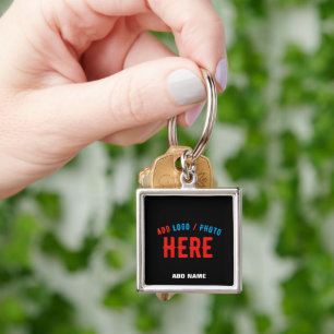 STYLISH MODERN CUSTOMIZABLE BLACK VERIFIED BRANDED KEYCHAIN