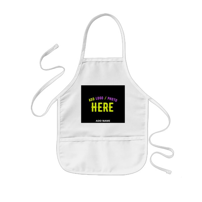 STYLISH MODERN CUSTOMIZABLE BLACK VERIFIED BRANDED KIDS APRON (Front)