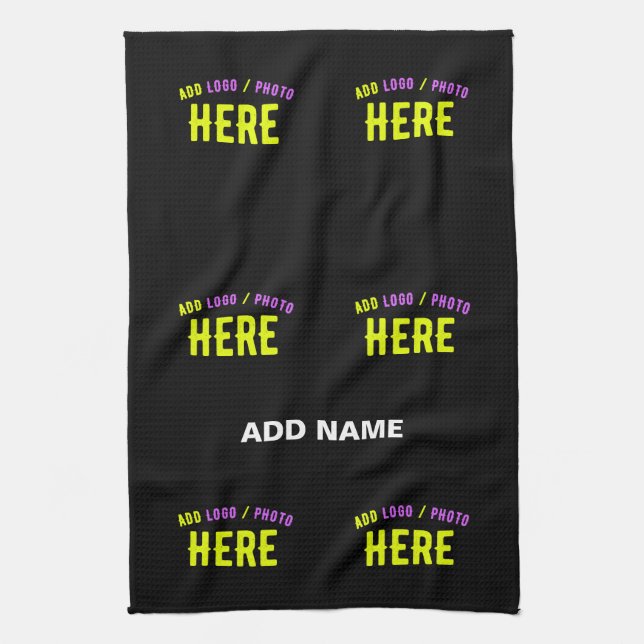 STYLISH MODERN CUSTOMIZABLE BLACK VERIFIED BRANDED KITCHEN TOWEL (Vertical)