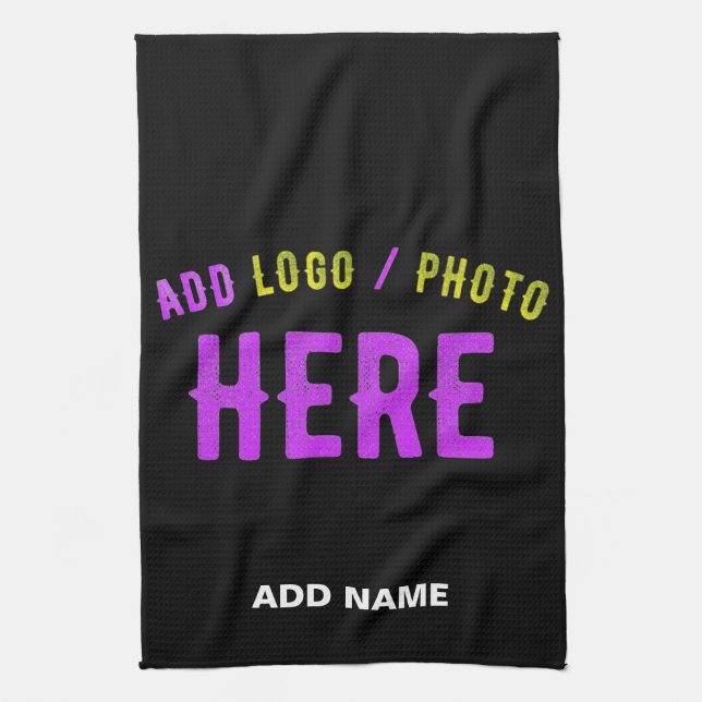 STYLISH MODERN CUSTOMIZABLE BLACK VERIFIED BRANDED KITCHEN TOWEL (Vertical)