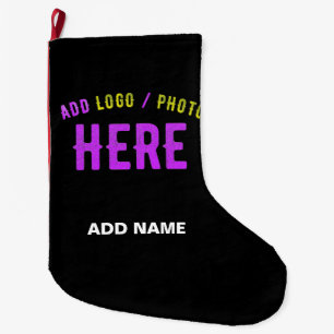 STYLISH MODERN CUSTOMIZABLE BLACK VERIFIED BRANDED LARGE CHRISTMAS STOCKING